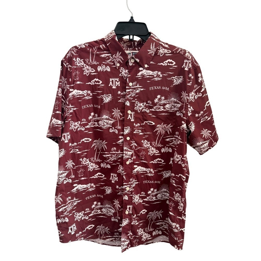 Reyn Spooner Texas A&M Aggies Maroon Aloha Shirt Mens Large Button Down‎ College